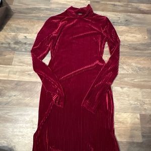 Red velvet dress